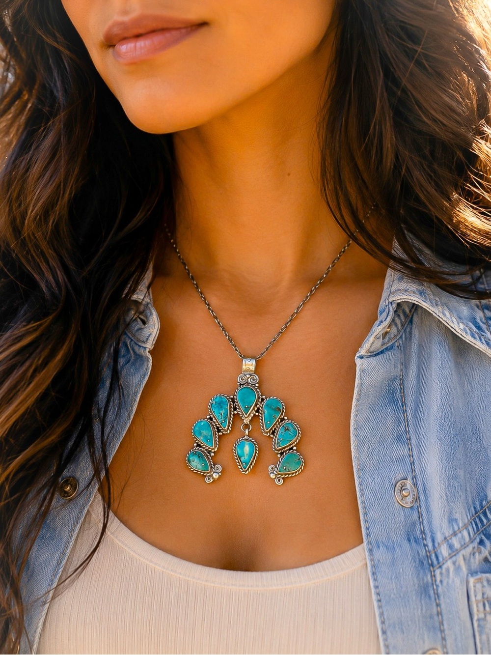 Turquoise Teardrop Statement Pendent - Women Jewelry (necklace not included)
